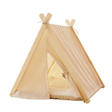 Canvas Wooden Stand Easily Assemble Pet Tent House